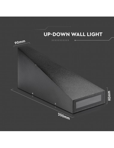 218297-Lampada LED da Muro  LM/W Doppio Fascio Luminoso Colore Nero  -3