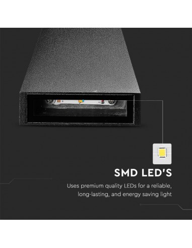 218297-Lampada LED da Muro  LM/W Doppio Fascio Luminoso Colore Nero  -7