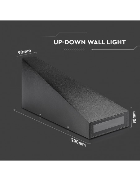 218298-Lampada LED da Muro  LM/W Doppio Fascio Luminoso Colore Nero  -3