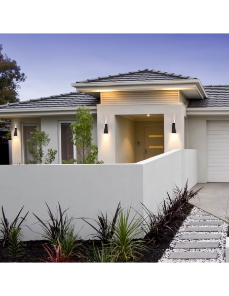 218298-Lampada LED da Muro  LM/W Doppio Fascio Luminoso Colore Nero  -5