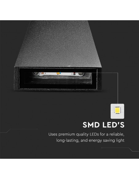 218298-Lampada LED da Muro  LM/W Doppio Fascio Luminoso Colore Nero  -7