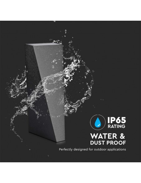 Lampada LED da Muro 4W 110LM/W Doppio Fascio Luminoso Nero 4000K IP65