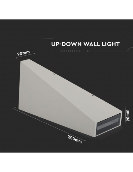 218300-Lampada LED da Muro  LM/W Doppio Fascio Luminoso Colore Grigio  -3