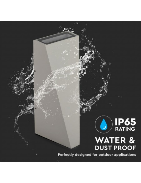 218300-Lampada LED da Muro  LM/W Doppio Fascio Luminoso Colore Grigio  -7