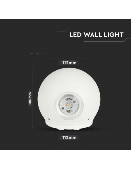 218301-Lampada LED da Muro Sferica  Doppio Fascio Luminoso Colore Bianco  -3
