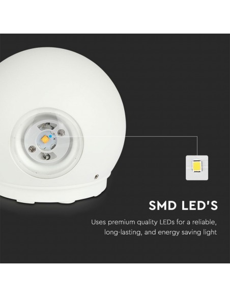 218301-Lampada LED da Muro Sferica  Doppio Fascio Luminoso Colore Bianco  -6