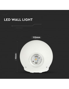 218302-Lampada LED da Muro Sferica  Doppio Fascio Luminoso Colore Bianco  -1 2
