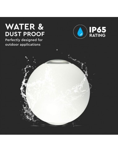 218302-Lampada LED da Muro Sferica  Doppio Fascio Luminoso Colore Bianco  -6