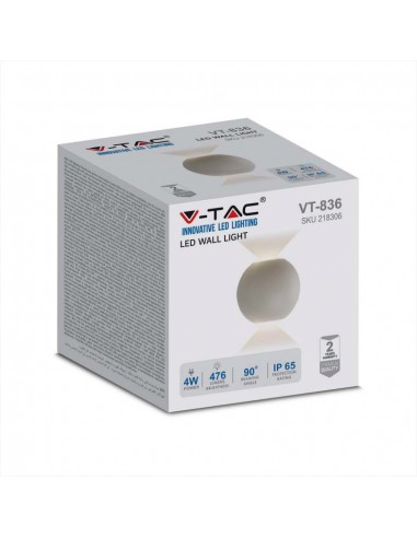 218306-Lampada LED da Muro Sferica  Doppio Fascio Luminoso Colore Grigio  -2