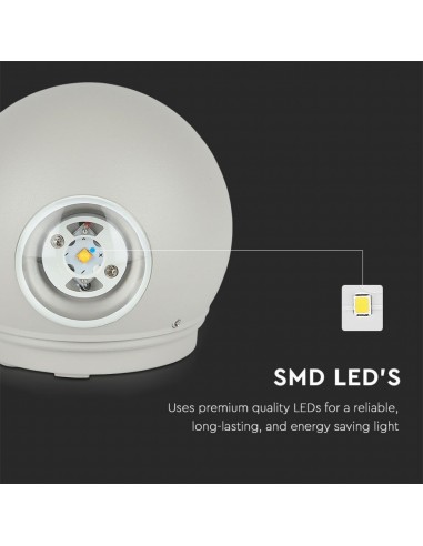 218306-Lampada LED da Muro Sferica  Doppio Fascio Luminoso Colore Grigio  -6