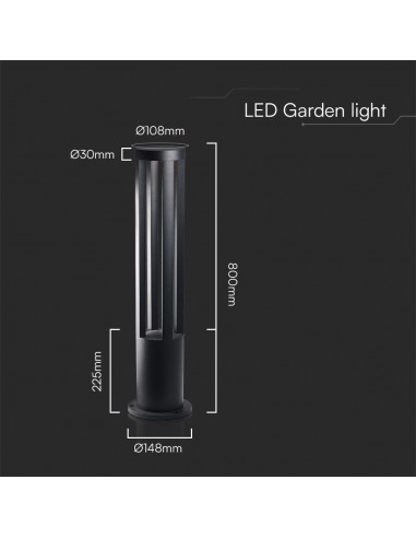 218328-Lampada LED da Giardino Fissaggio a Terra LED COB  Colore Grigio hcm  -2