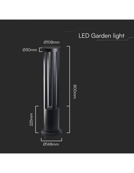 218328-Lampada LED da Giardino Fissaggio a Terra LED COB  Colore Grigio hcm  -2