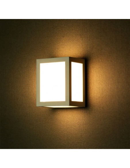 218334-Lampada LED da Muro a Lanterna  Quadrata Colore Bianco  -4