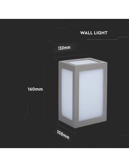 218338-Lampada LED da Muro a Lanterna  LM/W Colore Grigio  -3