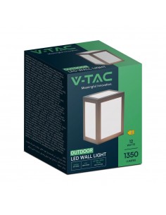 218340-Lampada LED da Muro a Lanterna  Quadrata Colore Nero  -1 2