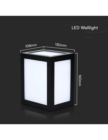 218340-Lampada LED da Muro a Lanterna  Quadrata Colore Nero  -3