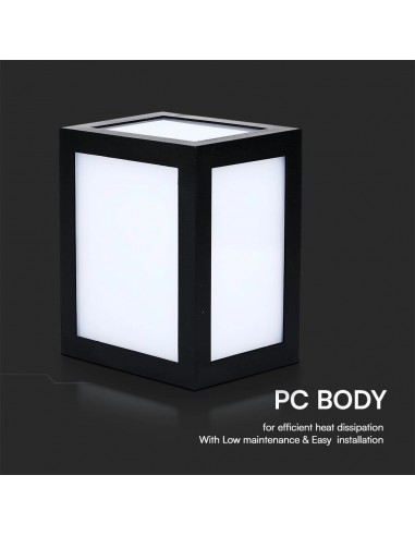 218340-Lampada LED da Muro a Lanterna  Quadrata Colore Nero  -7