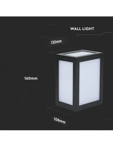 218341-Lampada LED da Muro a Lanterna  Quadrata Colore Nero  -3