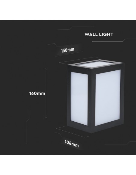 218341-Lampada LED da Muro a Lanterna  Quadrata Colore Nero  -3