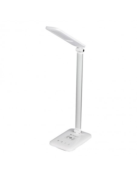 218519-Lampada LED da Tavolo  Multifunzione  in  con Caricatore Wireless Colore Bianco-1