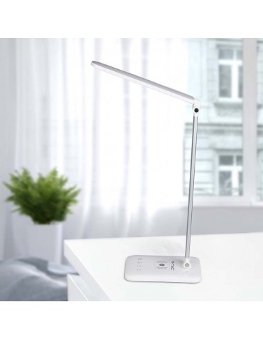 218519-Lampada LED da Tavolo  Multifunzione  in  con Caricatore Wireless Colore Bianco-3