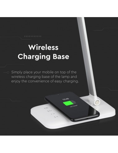 218519-Lampada LED da Tavolo  Multifunzione  in  con Caricatore Wireless Colore Bianco-6
