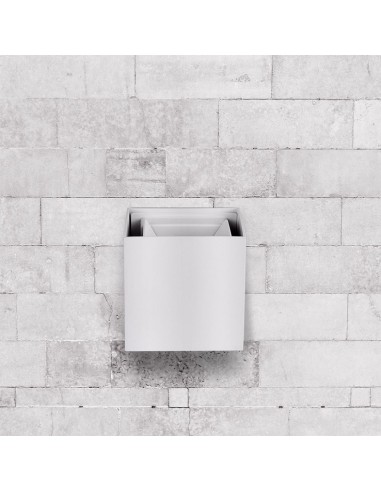 218527-Lampada LED da Muro Quadrata Doppio LED COB  Colore Bianco Satinato Fascio Luminoso Regolabile  -4