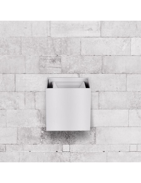 218527-Lampada LED da Muro Quadrata Doppio LED COB  Colore Bianco Satinato Fascio Luminoso Regolabile  -4