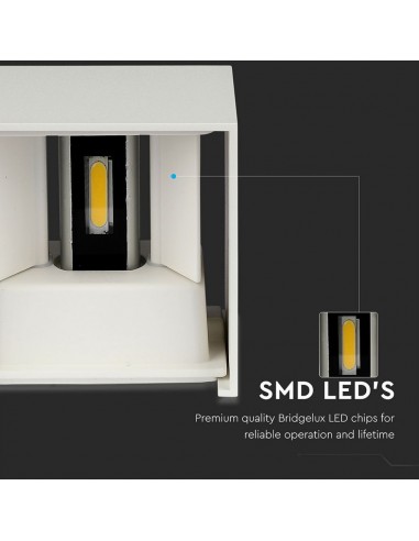 218527-Lampada LED da Muro Quadrata Doppio LED COB  Colore Bianco Satinato Fascio Luminoso Regolabile  -7