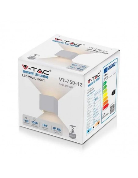 218528-Lampada LED da Muro Quadrata Doppio LED COB  Colore Bianco Satinato Fascio Luminoso Regolabile  -2