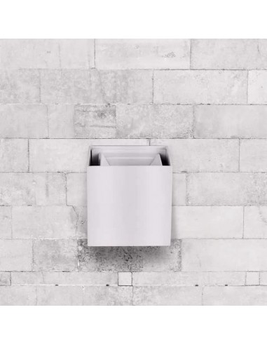 218528-Lampada LED da Muro Quadrata Doppio LED COB  Colore Bianco Satinato Fascio Luminoso Regolabile  -5