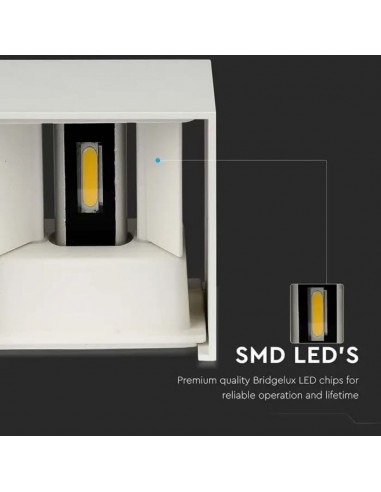 218528-Lampada LED da Muro Quadrata Doppio LED COB  Colore Bianco Satinato Fascio Luminoso Regolabile  -7