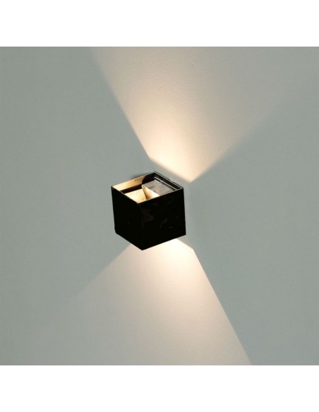 218529-Lampada LED da Muro Quadrata Doppio LED COB  Colore Nero Satinato Fascio Luminoso Regolabile  -3