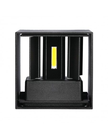 218530-Lampada LED da Muro Quadrata Doppio LED COB  Colore Nero Satinato Fascio Luminoso Regolabile  -1