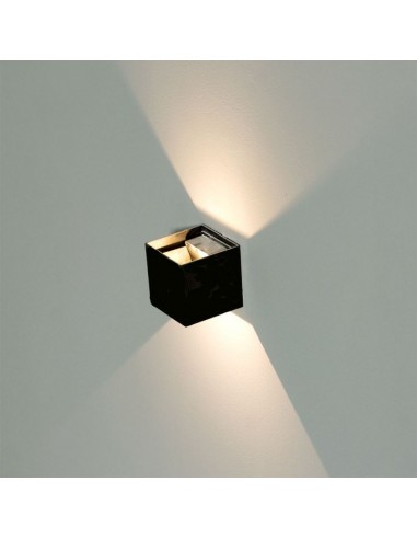 218530-Lampada LED da Muro Quadrata Doppio LED COB  Colore Nero Satinato Fascio Luminoso Regolabile  -3