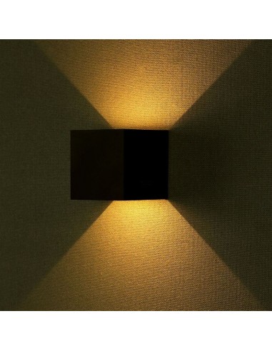 218530-Lampada LED da Muro Quadrata Doppio LED COB  Colore Nero Satinato Fascio Luminoso Regolabile  -4