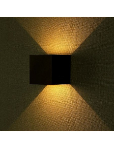 218530-Lampada LED da Muro Quadrata Doppio LED COB  Colore Nero Satinato Fascio Luminoso Regolabile  -4