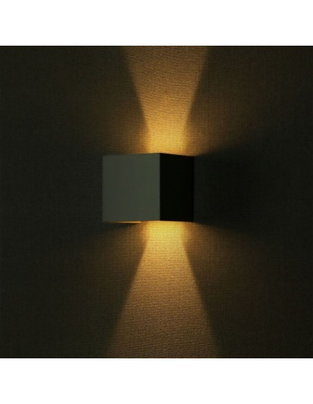 218531-Lampada LED da Muro Quadrata Doppio LED COB  Colore Grigio Satinato Fascio Luminoso Regolabile  -3