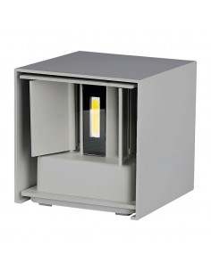 218532-Lampada LED da Muro Quadrata Doppio LED COB  Colore Grigio Satinato Fascio Luminoso Regolabile  -1