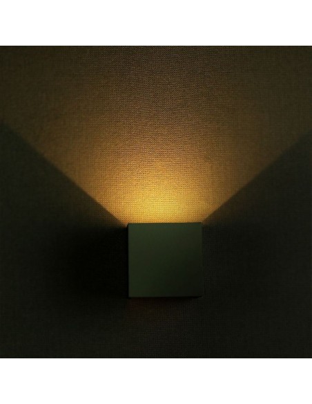 218532-Lampada LED da Muro Quadrata Doppio LED COB  Colore Grigio Satinato Fascio Luminoso Regolabile  -4