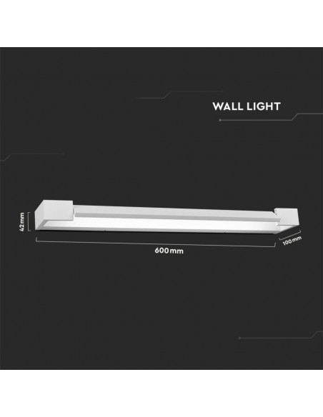 218534-Lampada LED da Muro Rettangolare  con Pannello Ruotabile  Colore Bianco  IP-3
