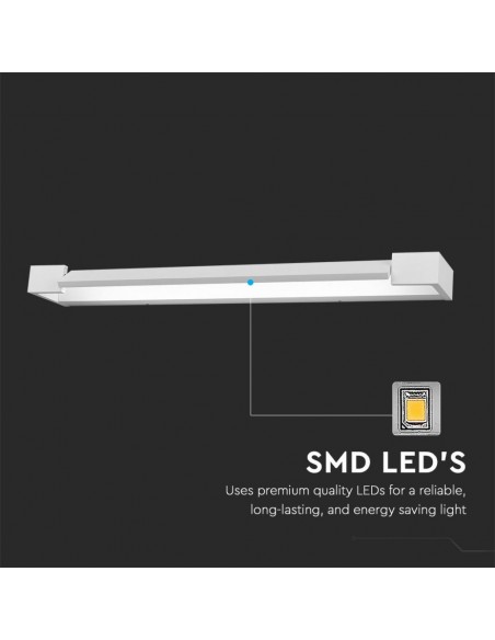 218534-Lampada LED da Muro Rettangolare  con Pannello Ruotabile  Colore Bianco  IP-7