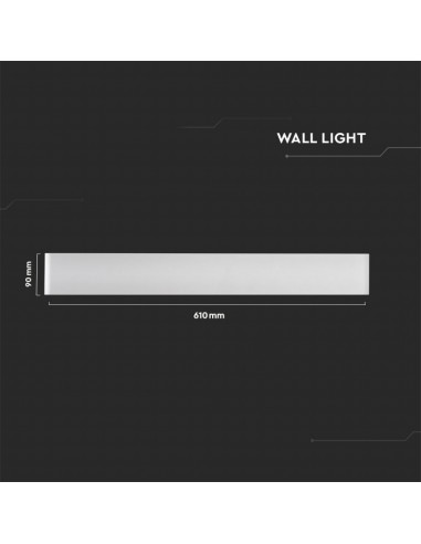 218535-Lampada LED Da Muro Rettangolare  con Doppio Fascio Luminoso  Colore Bianco  IP-3
