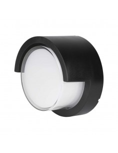 218537-Lampada LED da Muro Rotonda  con Diffusore Semicoperto Colore Nero  -1
