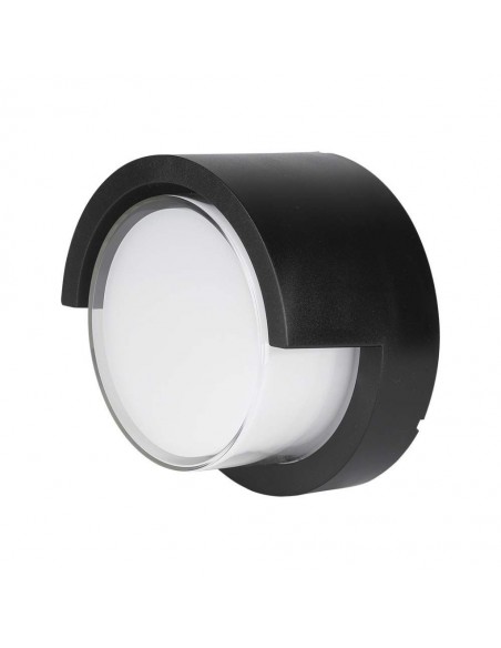 218537-Lampada LED da Muro Rotonda  con Diffusore Semicoperto Colore Nero  -1