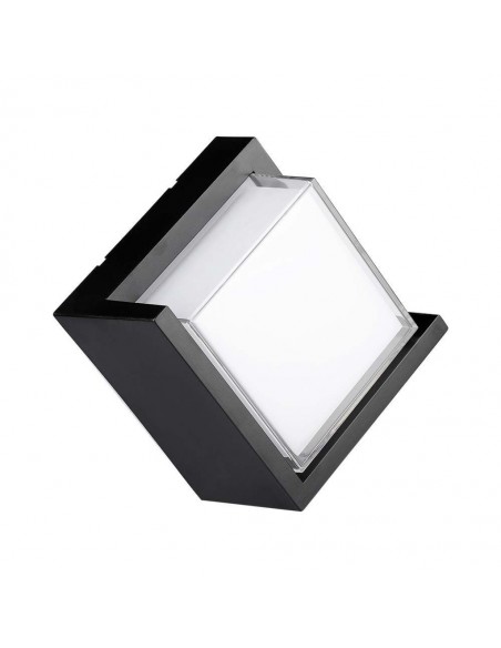 218539-Lampada LED da Muro Quadrato  con Diffusore Semicoperto Colore Nero  -1