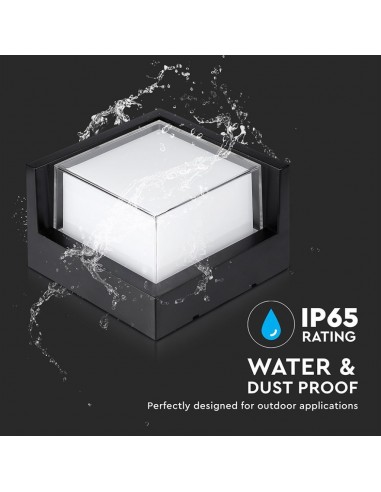 218539-Lampada LED da Muro Quadrato  con Diffusore Semicoperto Colore Nero  -7