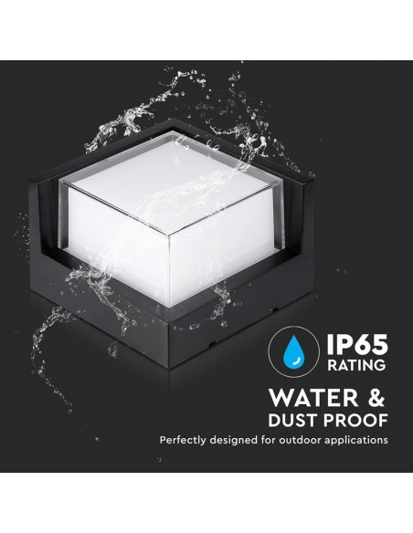 218539-Lampada LED da Muro Quadrato  con Diffusore Semicoperto Colore Nero  -7