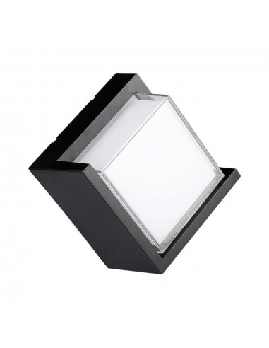 218540-Lampada LED da Muro Quadrato  con Diffusore Semicoperto Colore Nero  -1