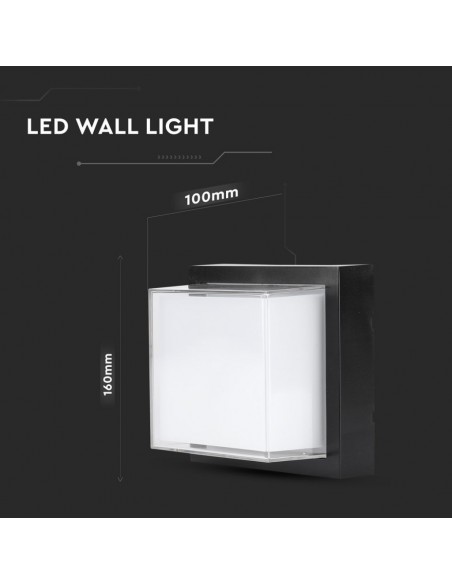 218543-Lampada LED da Muro Quadrata  Colore Nero  -3